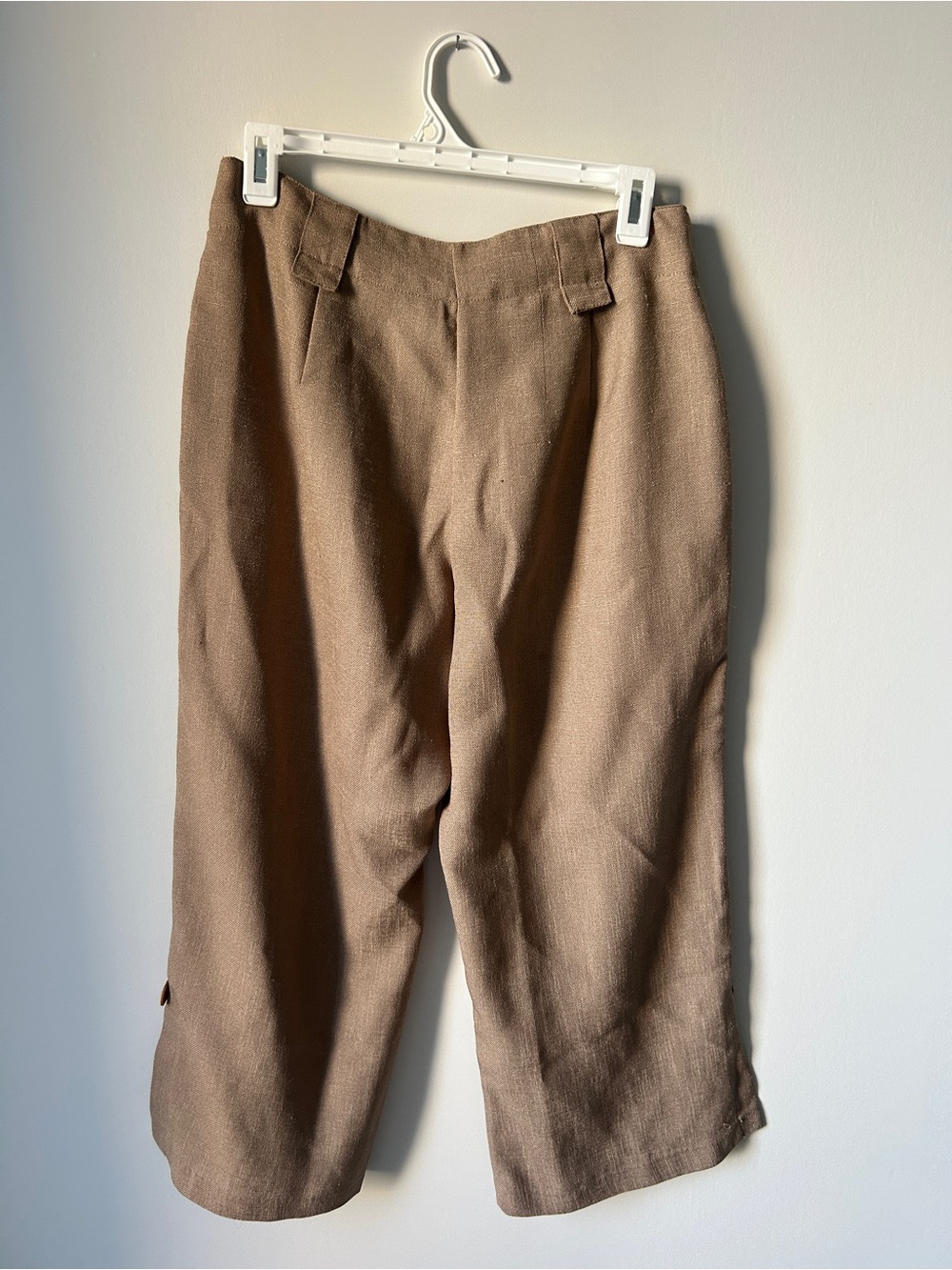 Men's Casual Brown Linen-Blend Pants - Picture 7 of 8